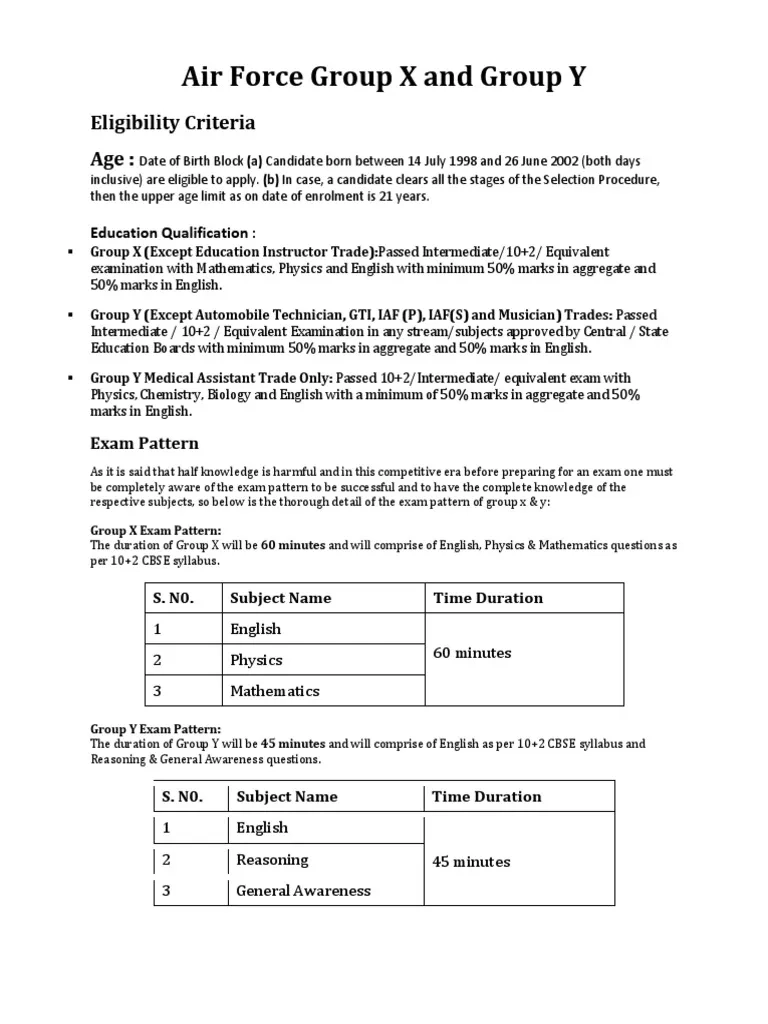 Air Force X amp Y Group Exam Guide PDF Test Assessment Integral