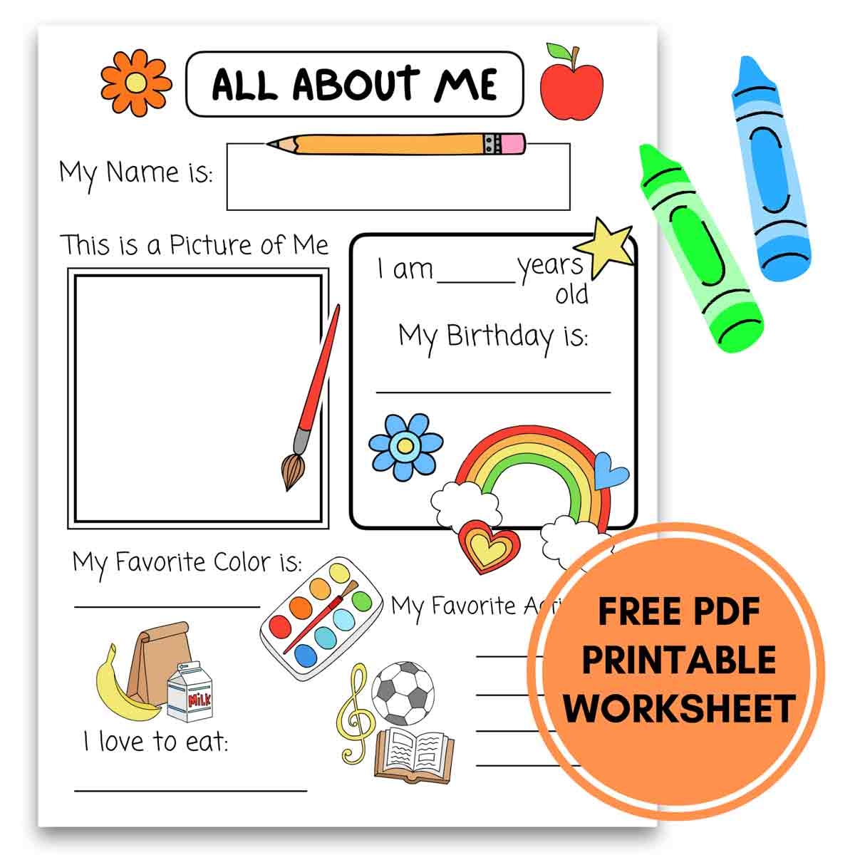 All About Me Worksheet Free Printable