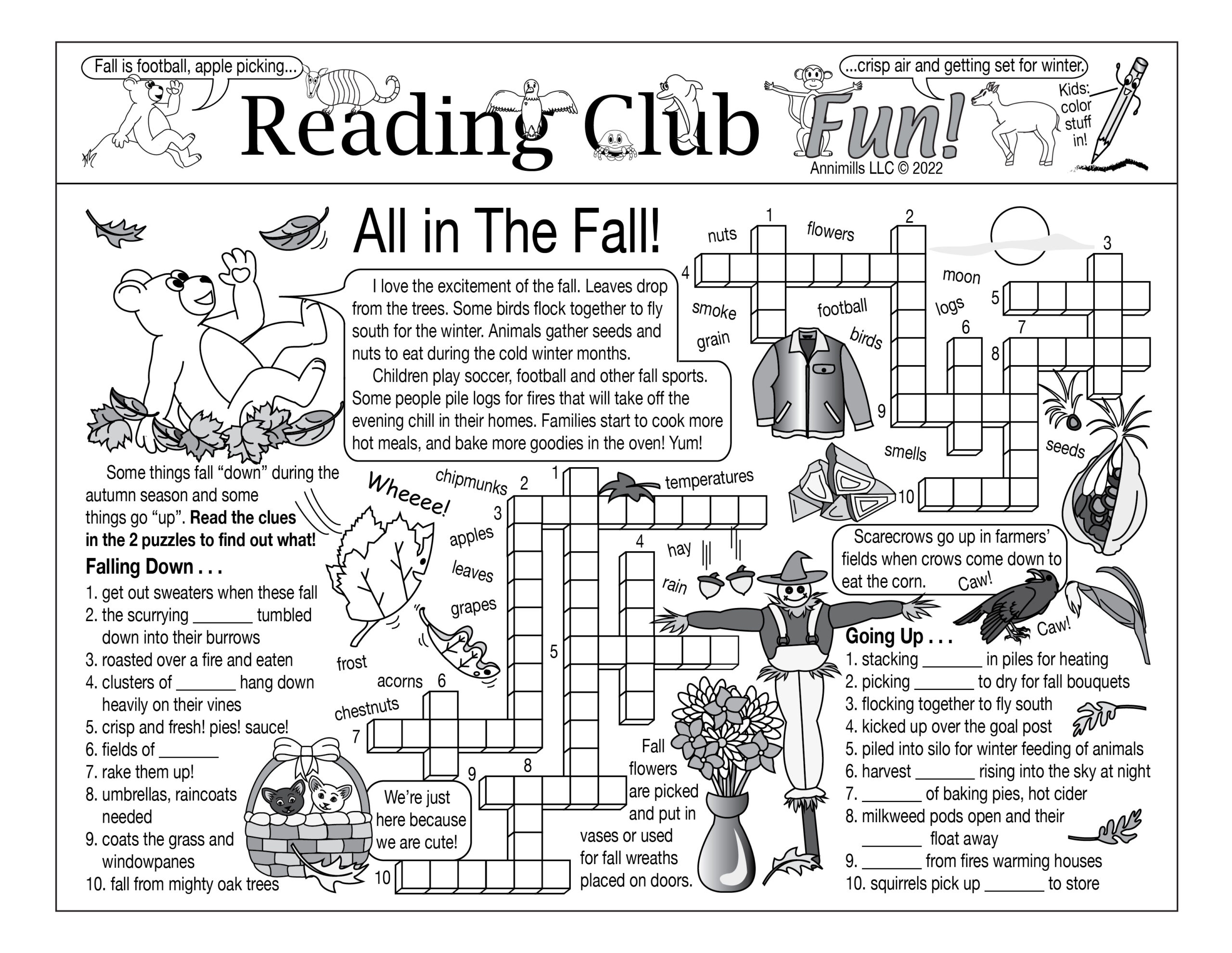 All In The Fall Puzzle Set Autumn Crosswords Word Searches And 