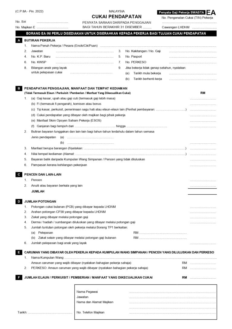 Apa Itu EA Form Ini Jawapan amp Cara Dapatkannya 