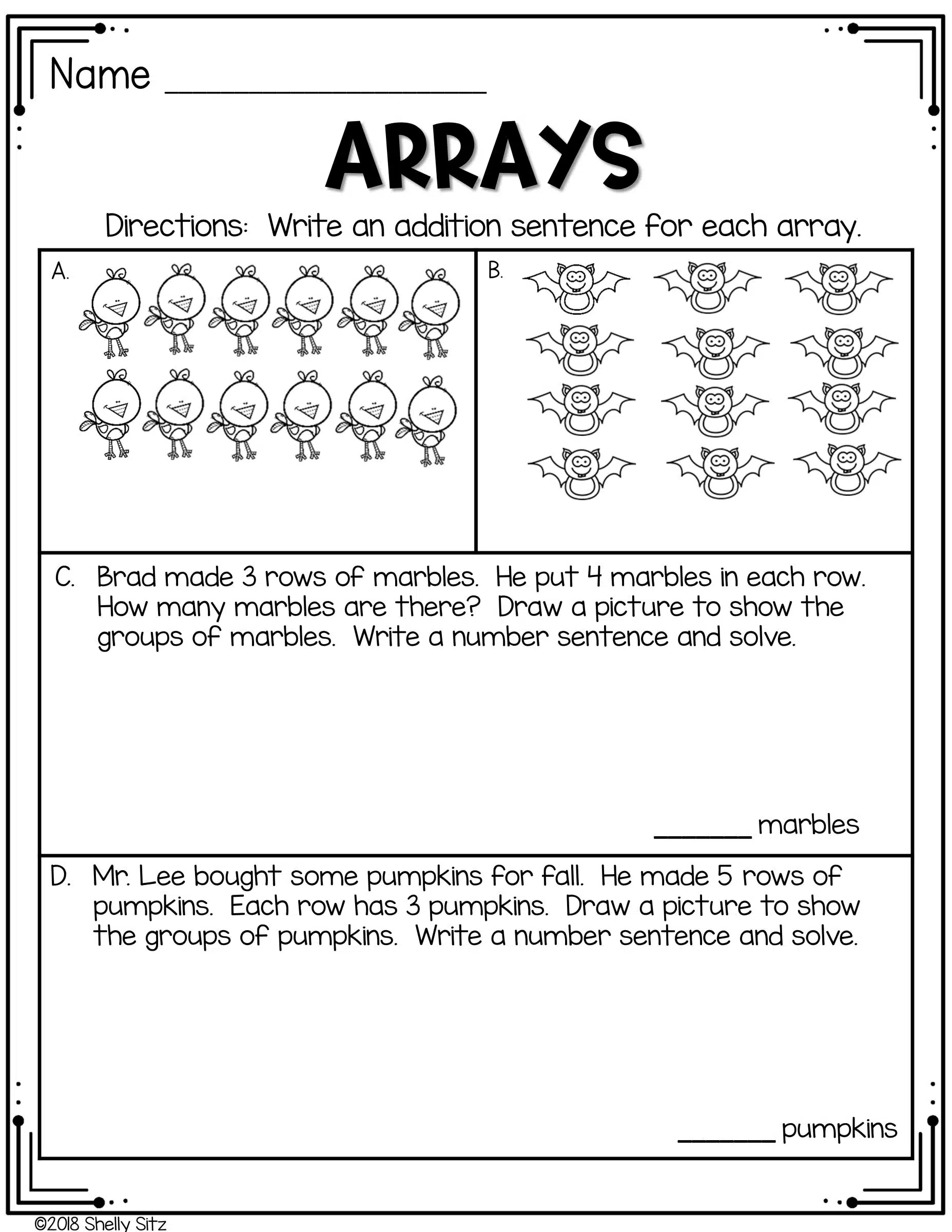 Free Printable Array Worksheets