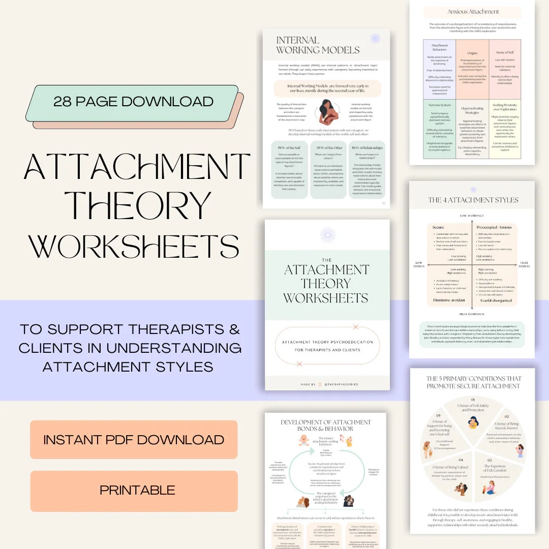 Attachment Theory Worksheets Attachment Styles For Therapist 