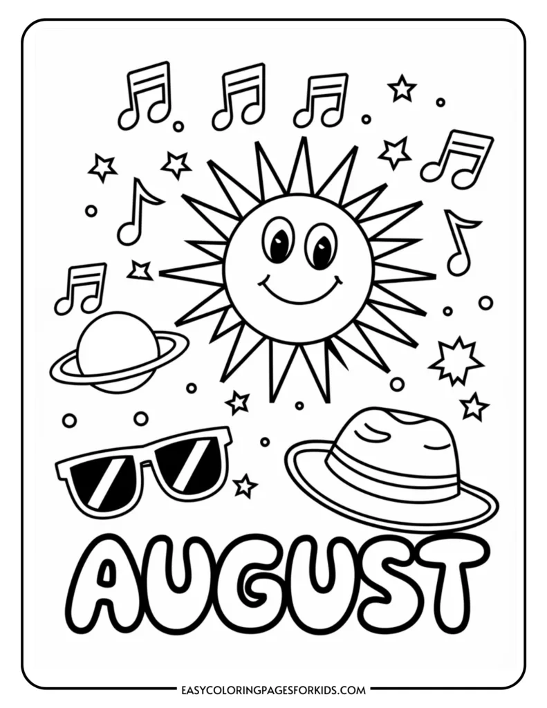 August Coloring Pages For Kids 5 Free Printable PDF Pages Easy 