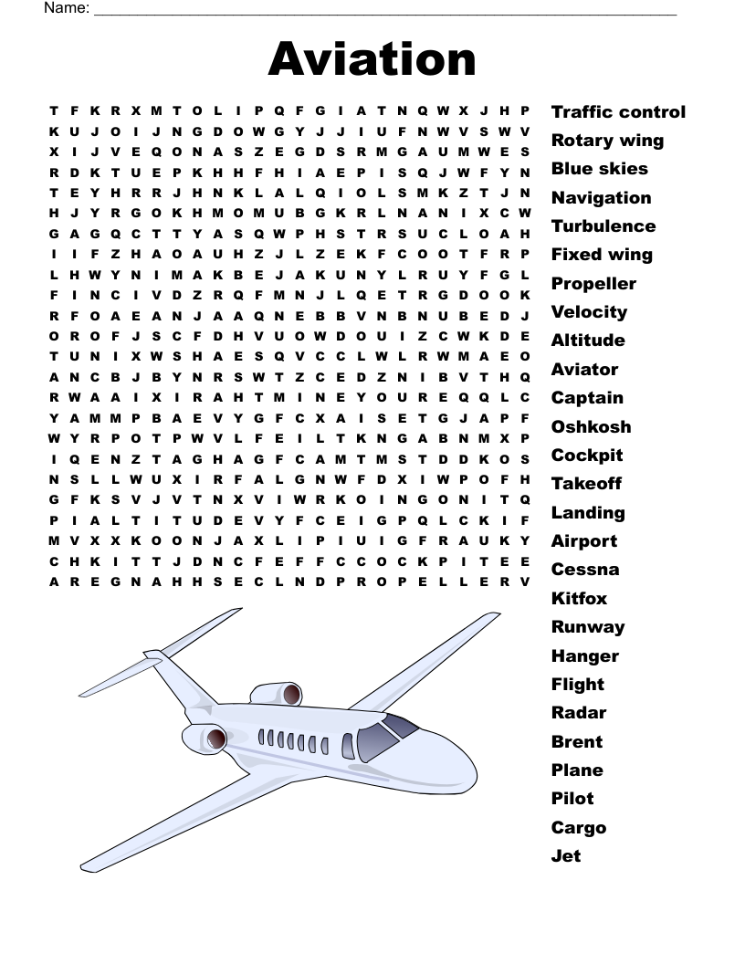 Aviation Crossword Puzzle Free