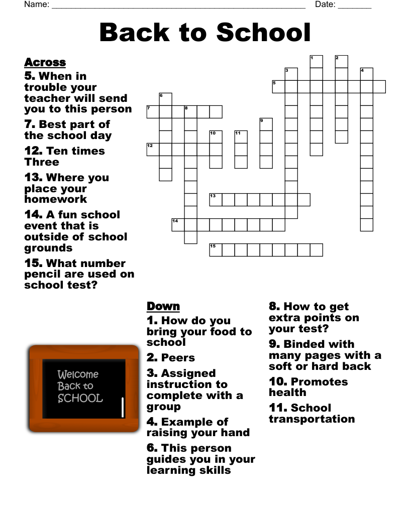 Free Printable Crossword Puzzles High School