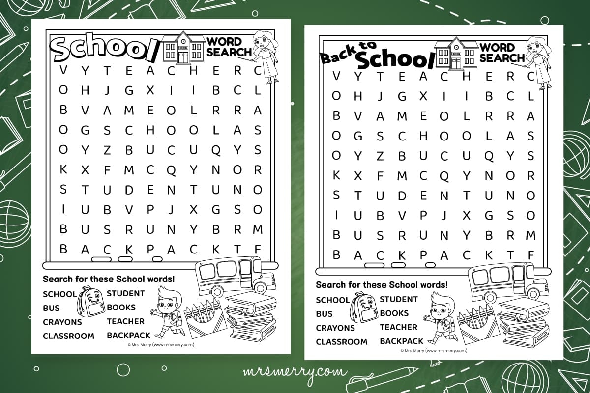 Back To School Puzzles Printable