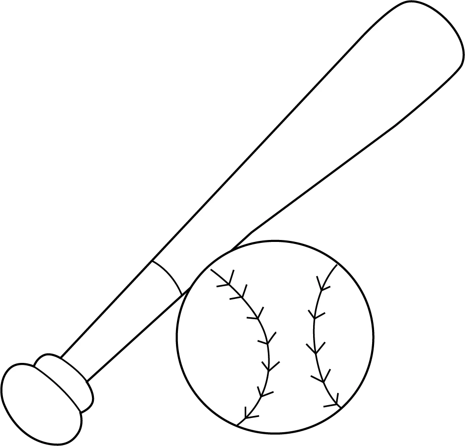 Baseball Bat Coloring Page Free Printable PDF For Kids