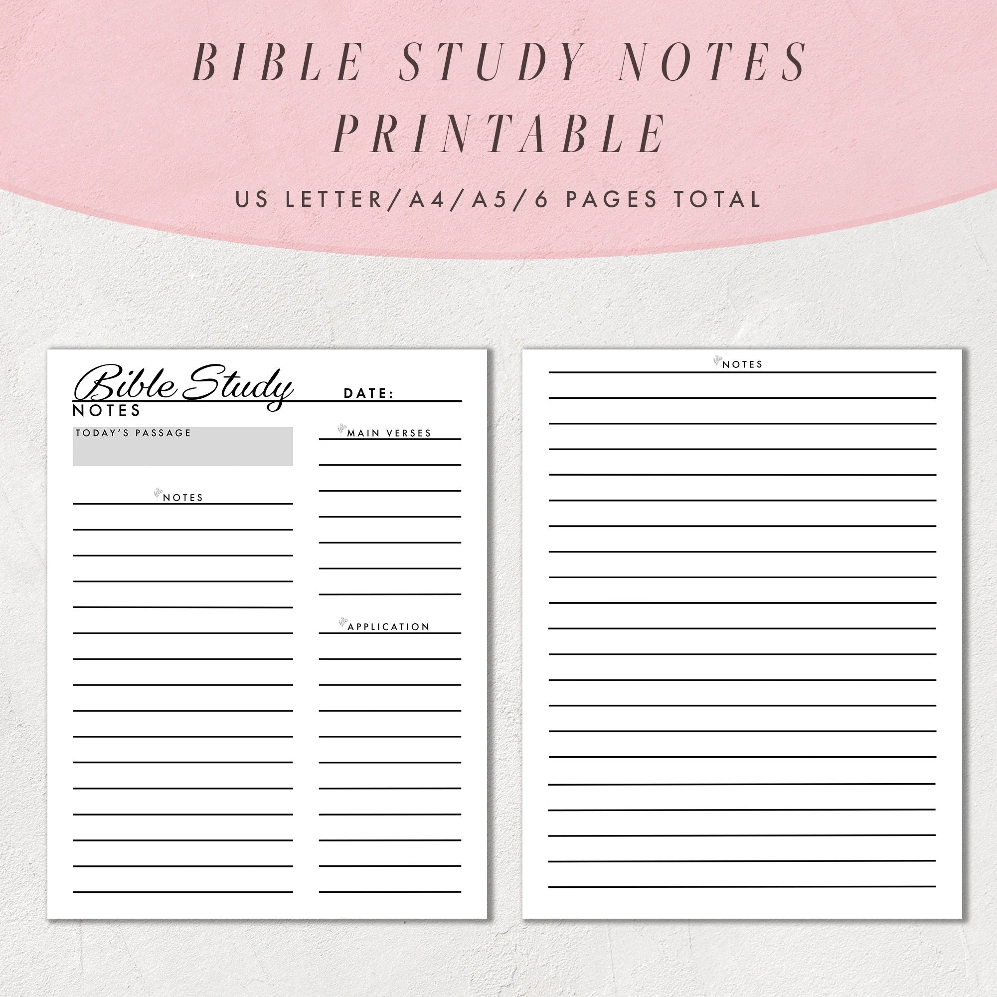Printable Bible Study Notes Template
