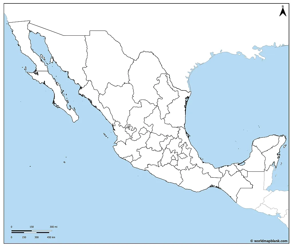 Map Of Mexico Printable
