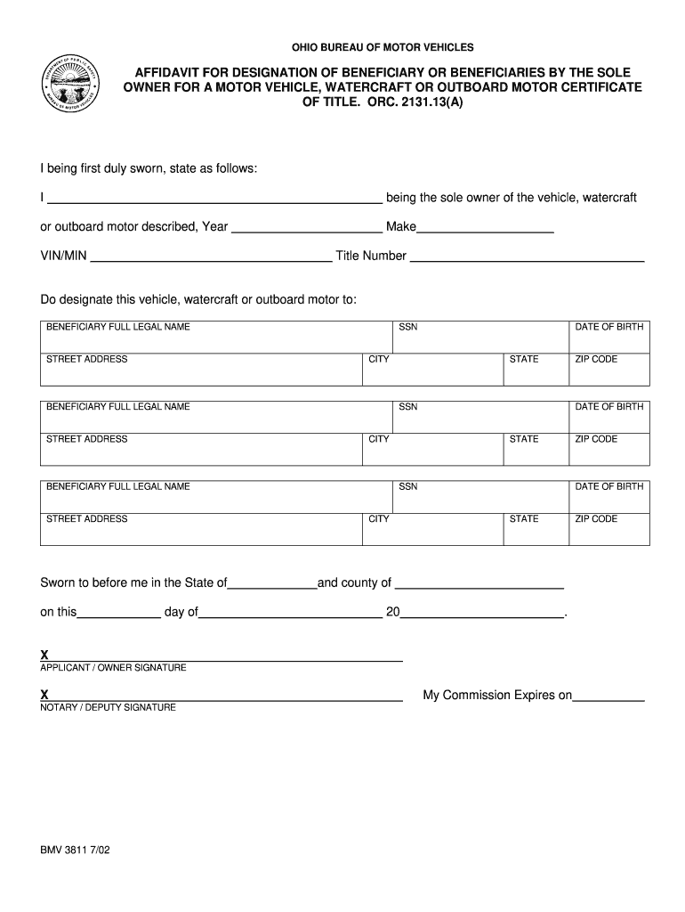 Form Bmv 4826 Ohio