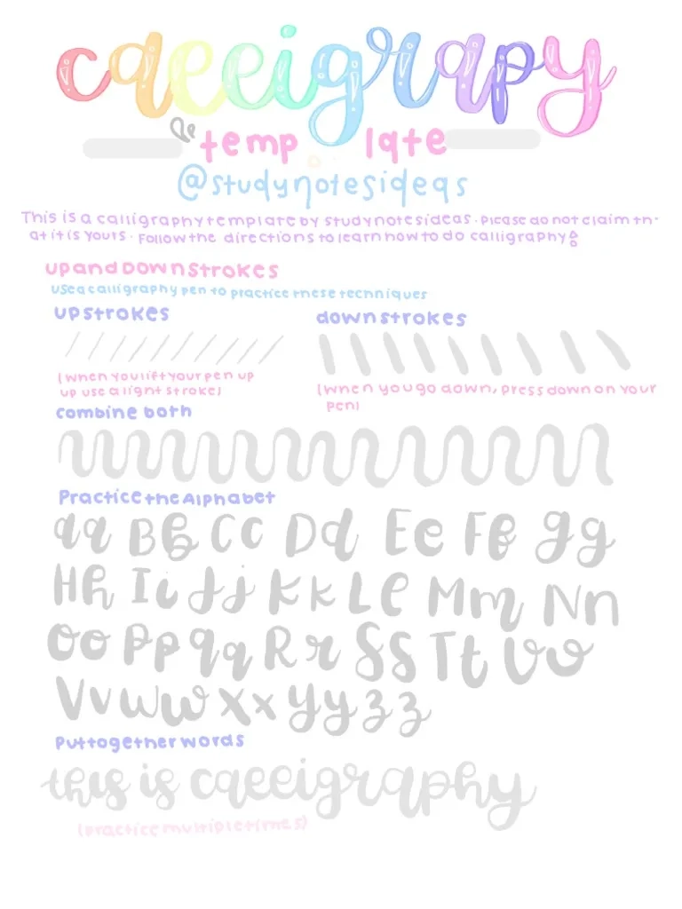 Calligraphy Templates Printable