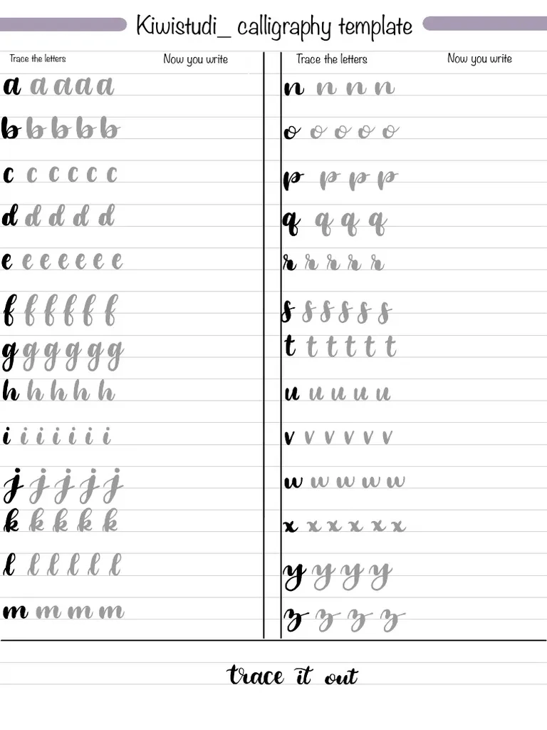 Calligraphy Tracing Template Guide PDF