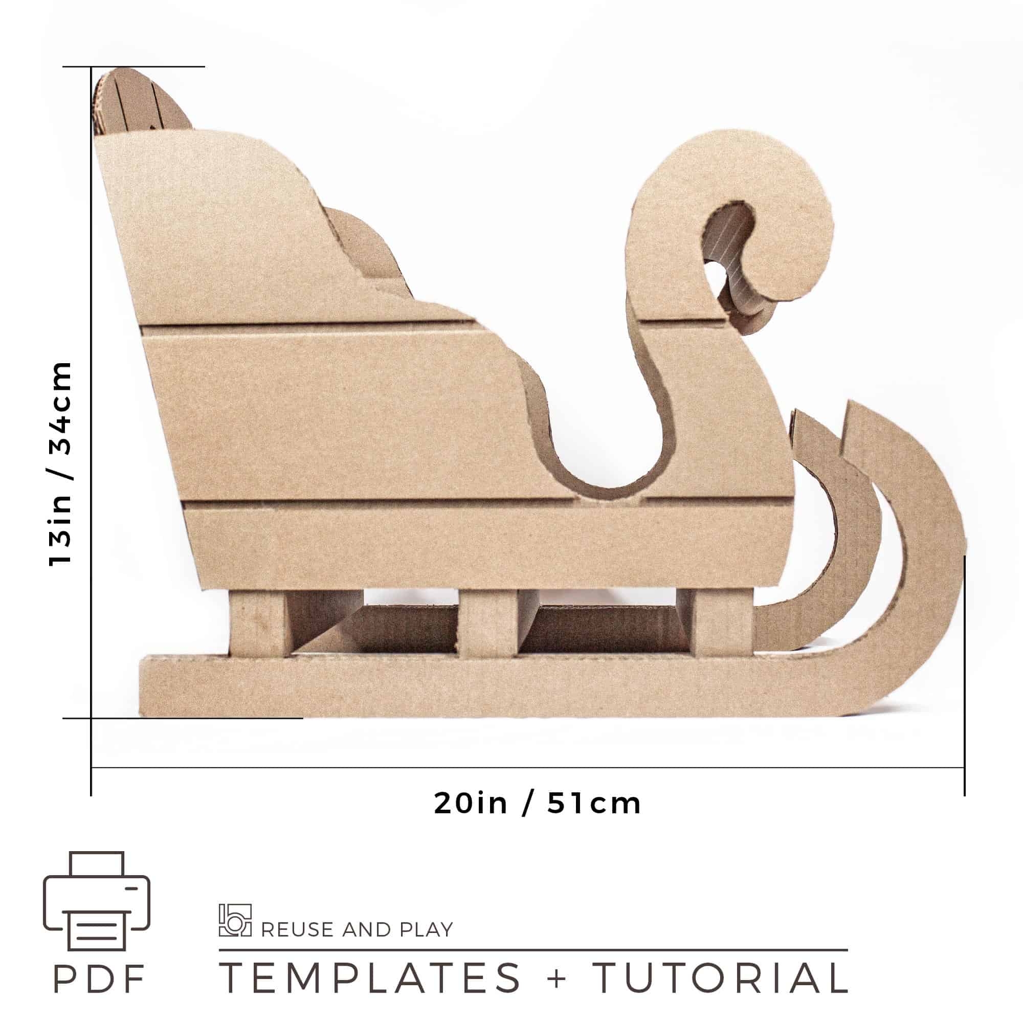Cardboard Santa Sleigh Printable Template