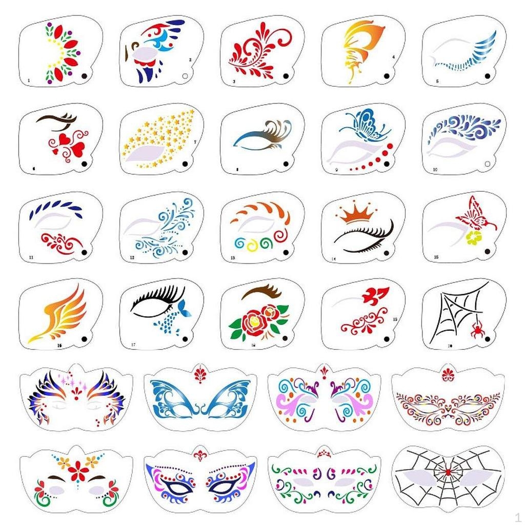 Carnival Face Stencils Eye Painting Templates For Children Adults 