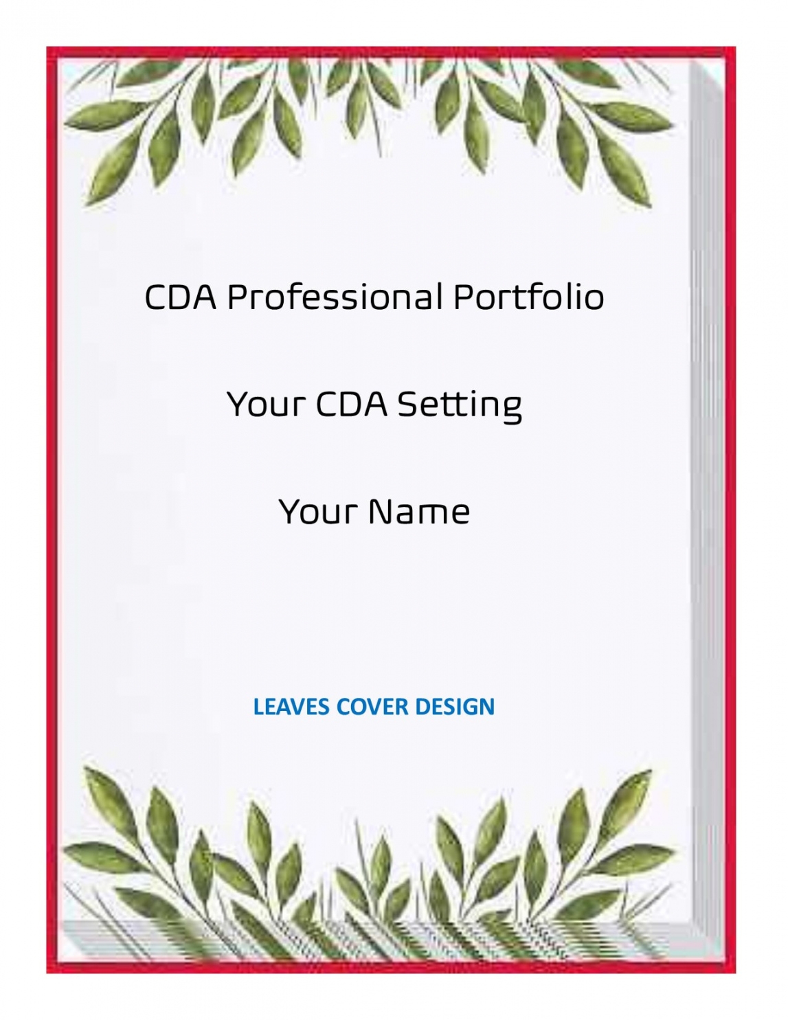 Cda Portfolio Cover Sheet Printable