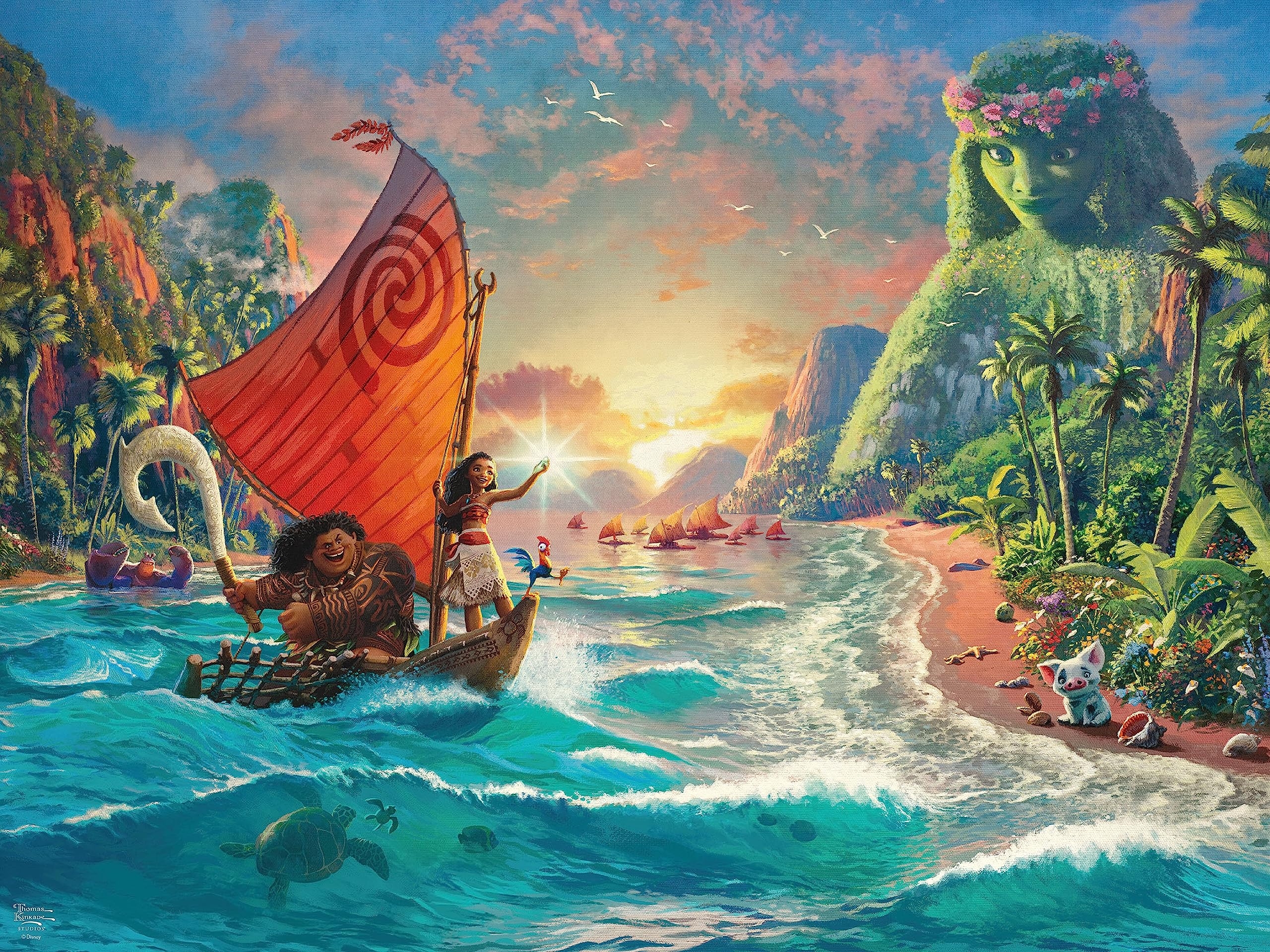 Ceaco Foil Puzzle Thomas Kinkade Moana 500 Piece Jigsaw 