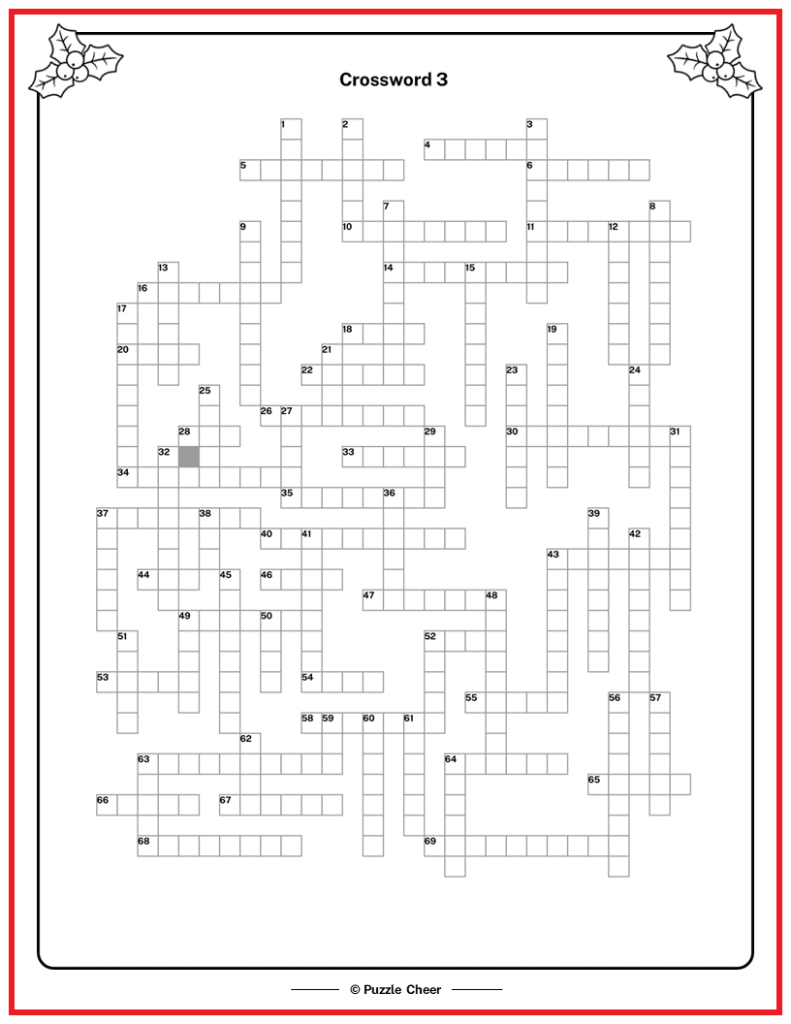 Free Christmas Printable Crossword Puzzles