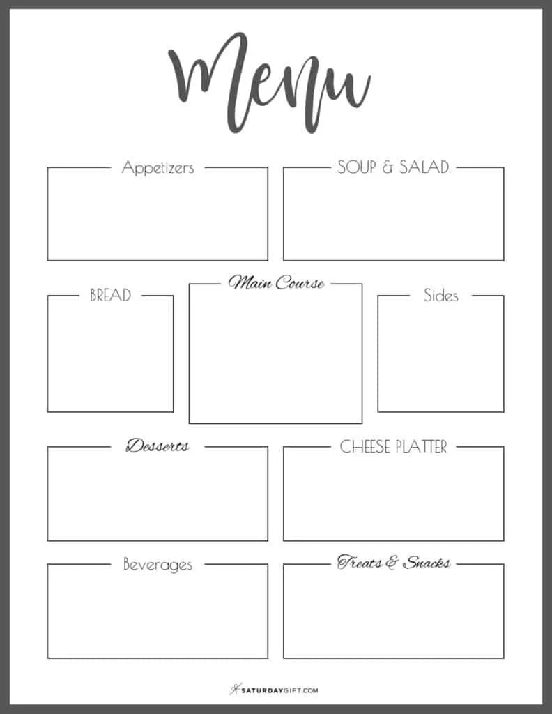 Clearance Printable Menu Best Sale Simple Printable Black And 