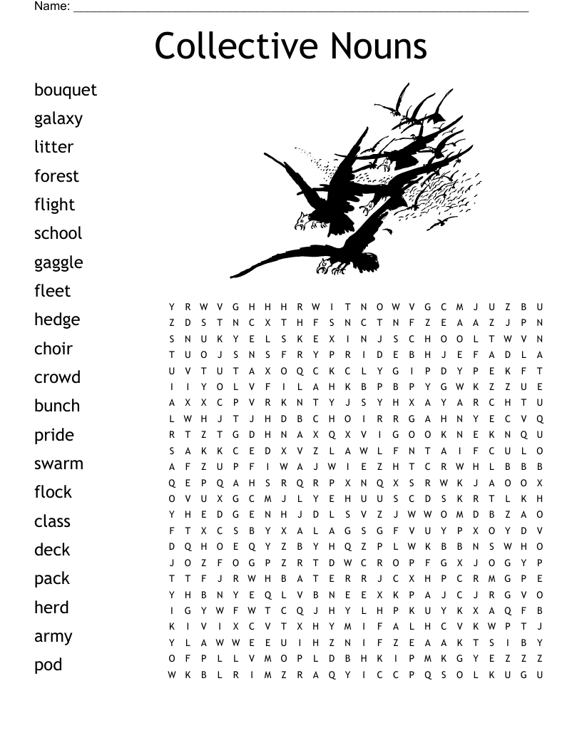 Nouns Word Search Free Printable
