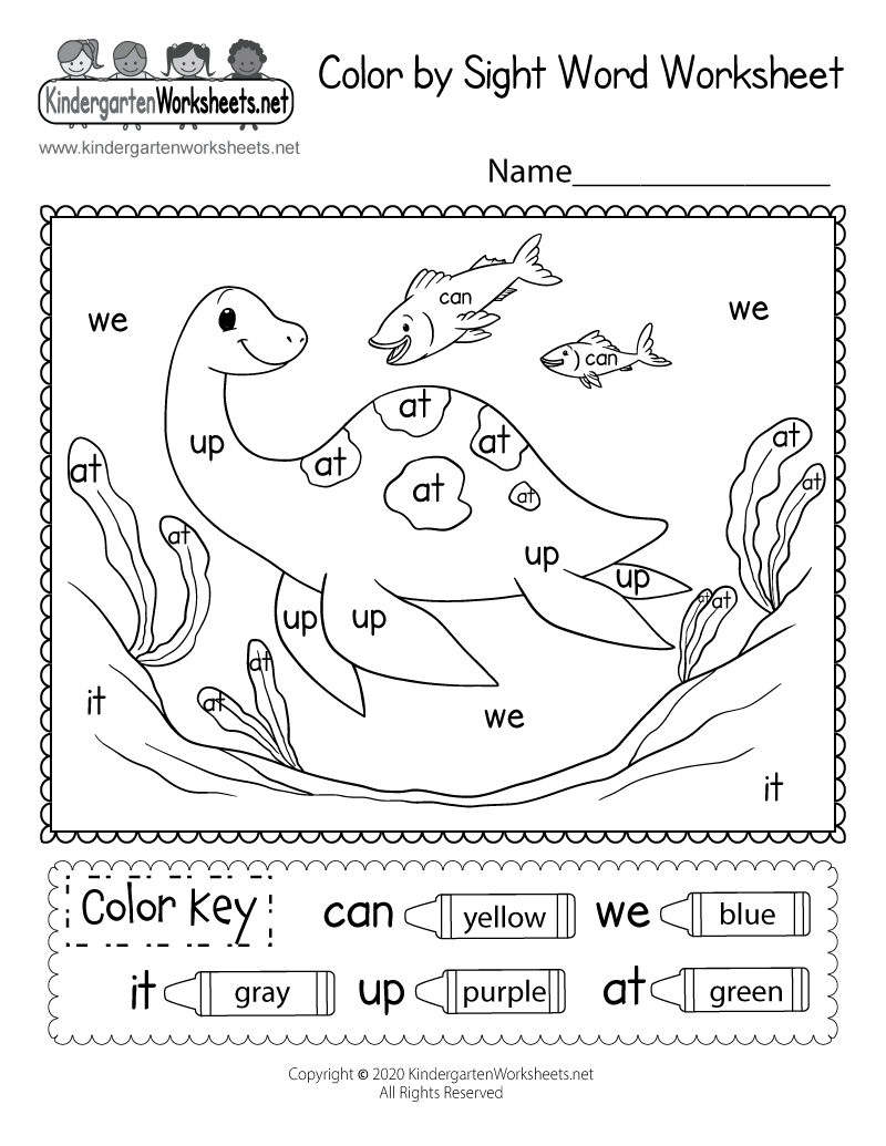 Kindergarten Worksheets Free Printable Words