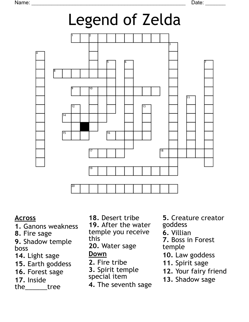 Computer amp Video Games Crosswords Word Searches Bingo Cards 