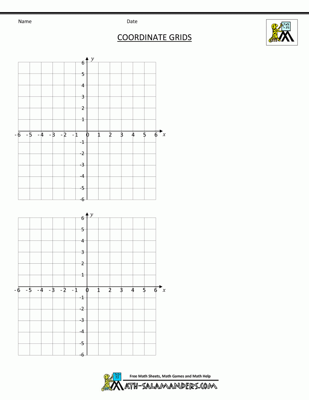 Coordinate Plane Graphing Paper