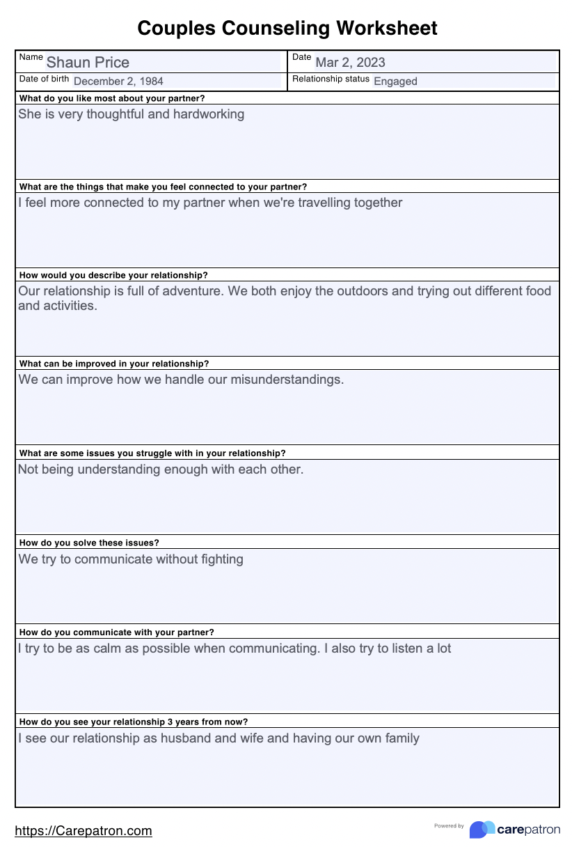 Couples Therapy Worksheets Worksheets Library