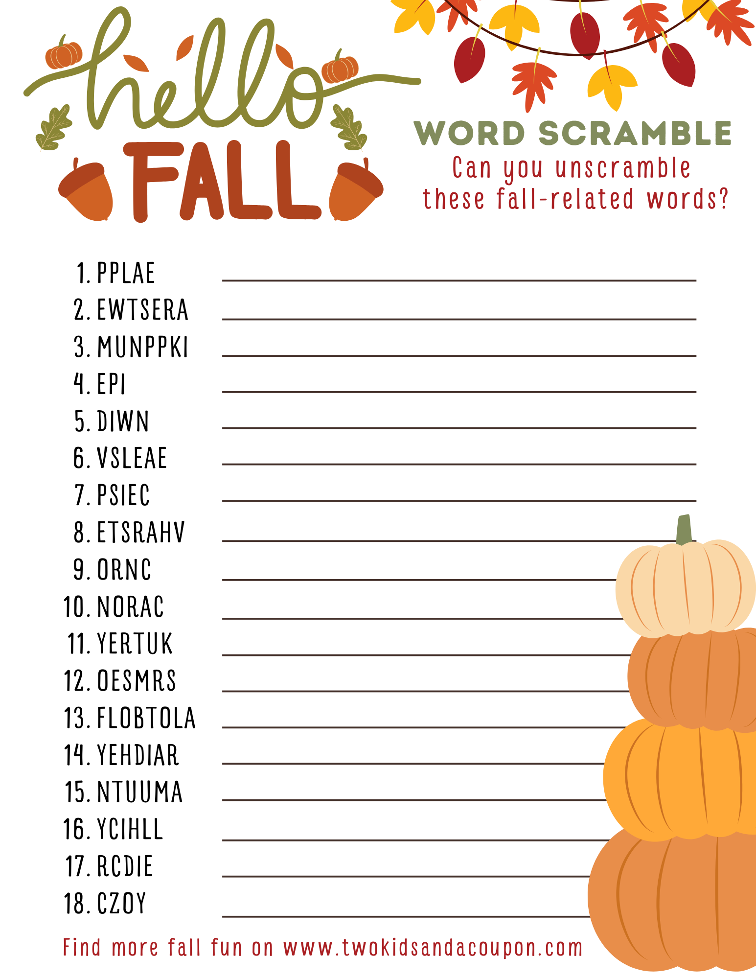 Printable Word Jumble Puzzles Free