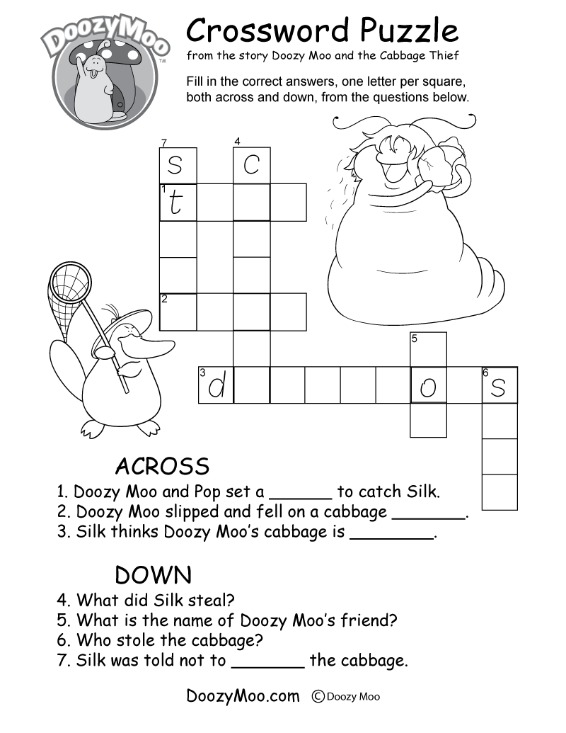 Printable Crossword Puzzles Set