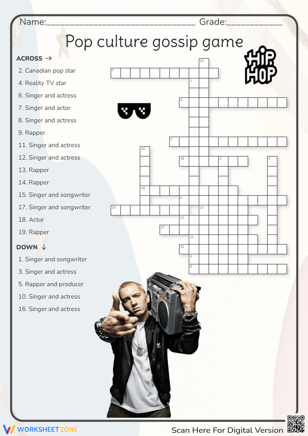 Easy Pop Culture Crossword Puzzles