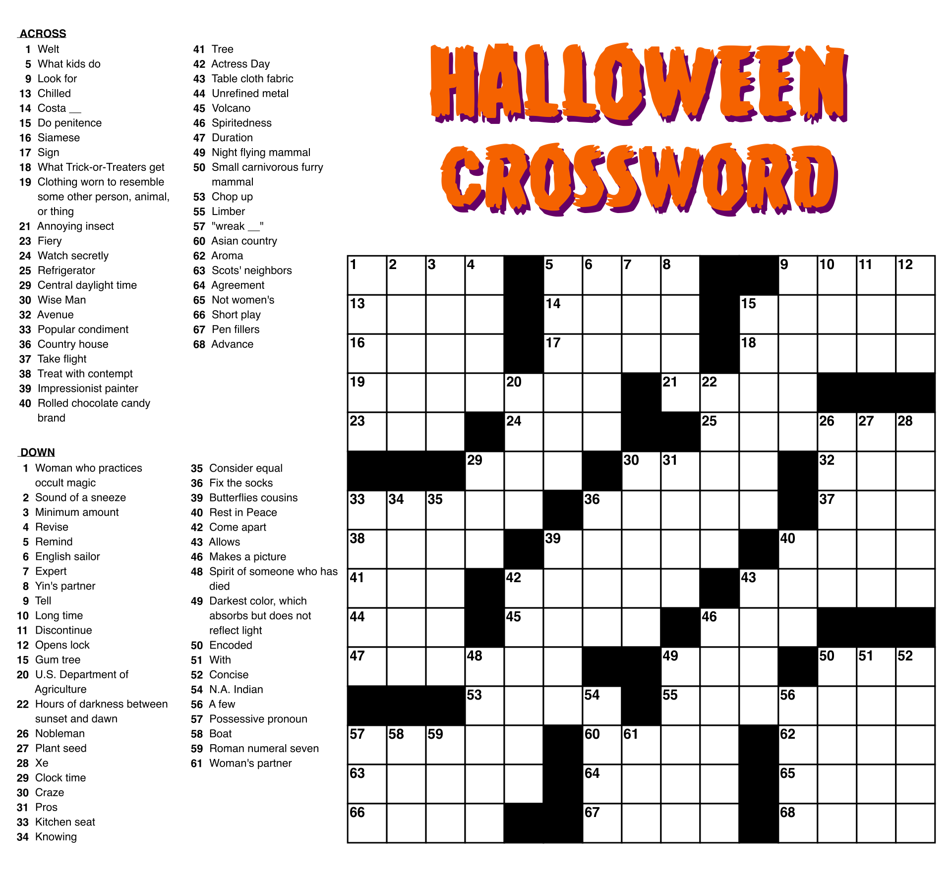 Dells Easy Printable Crossword Puzzles
