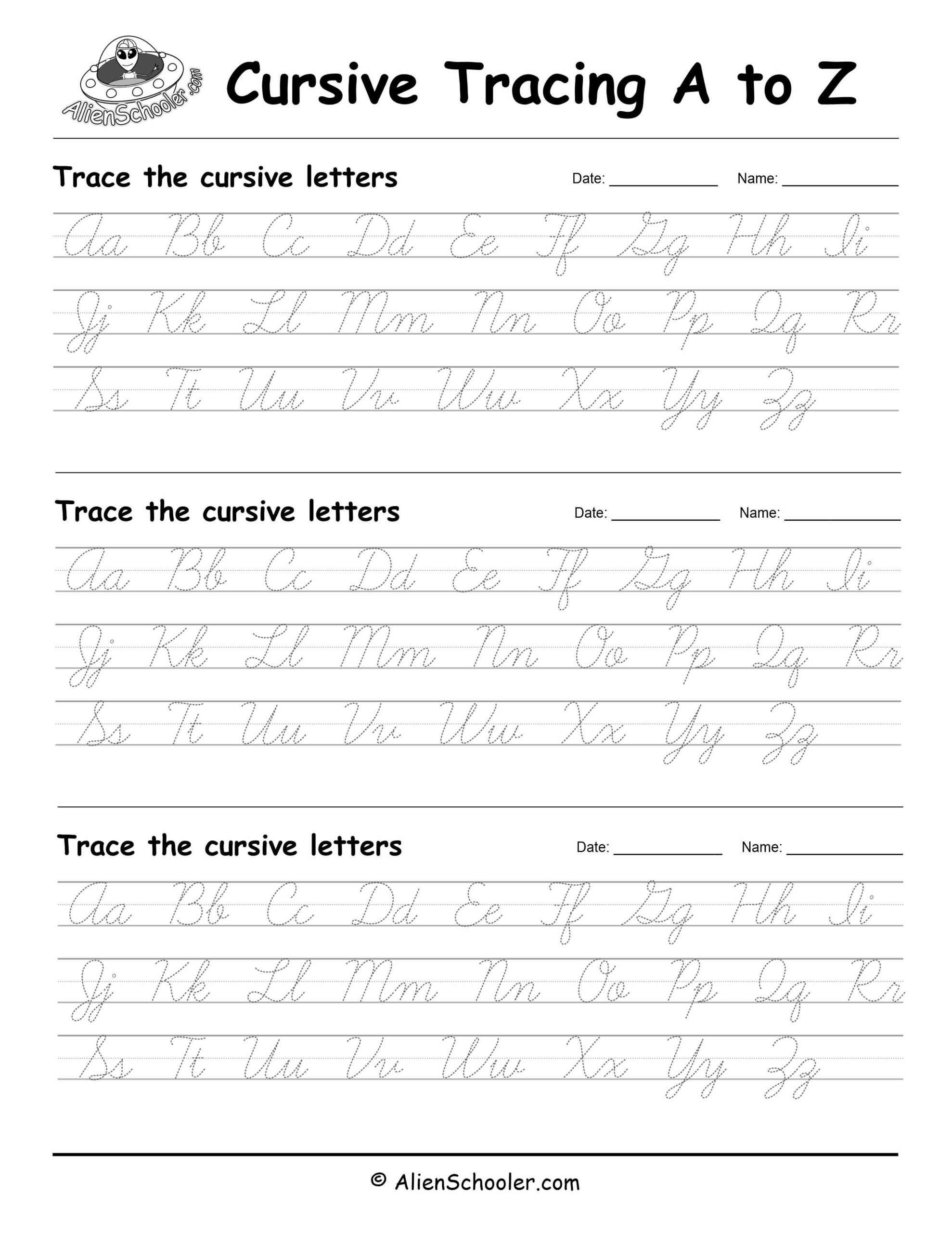 Cursive Alphabet Worksheet Printable