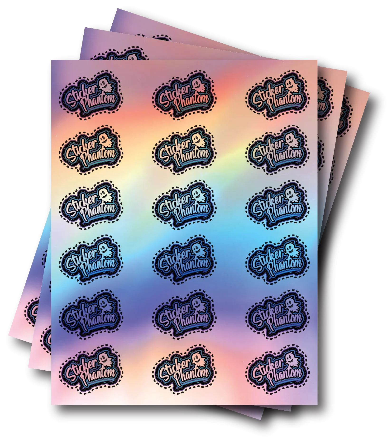 Custom Holographic Sheet Labels Sticker Phantom