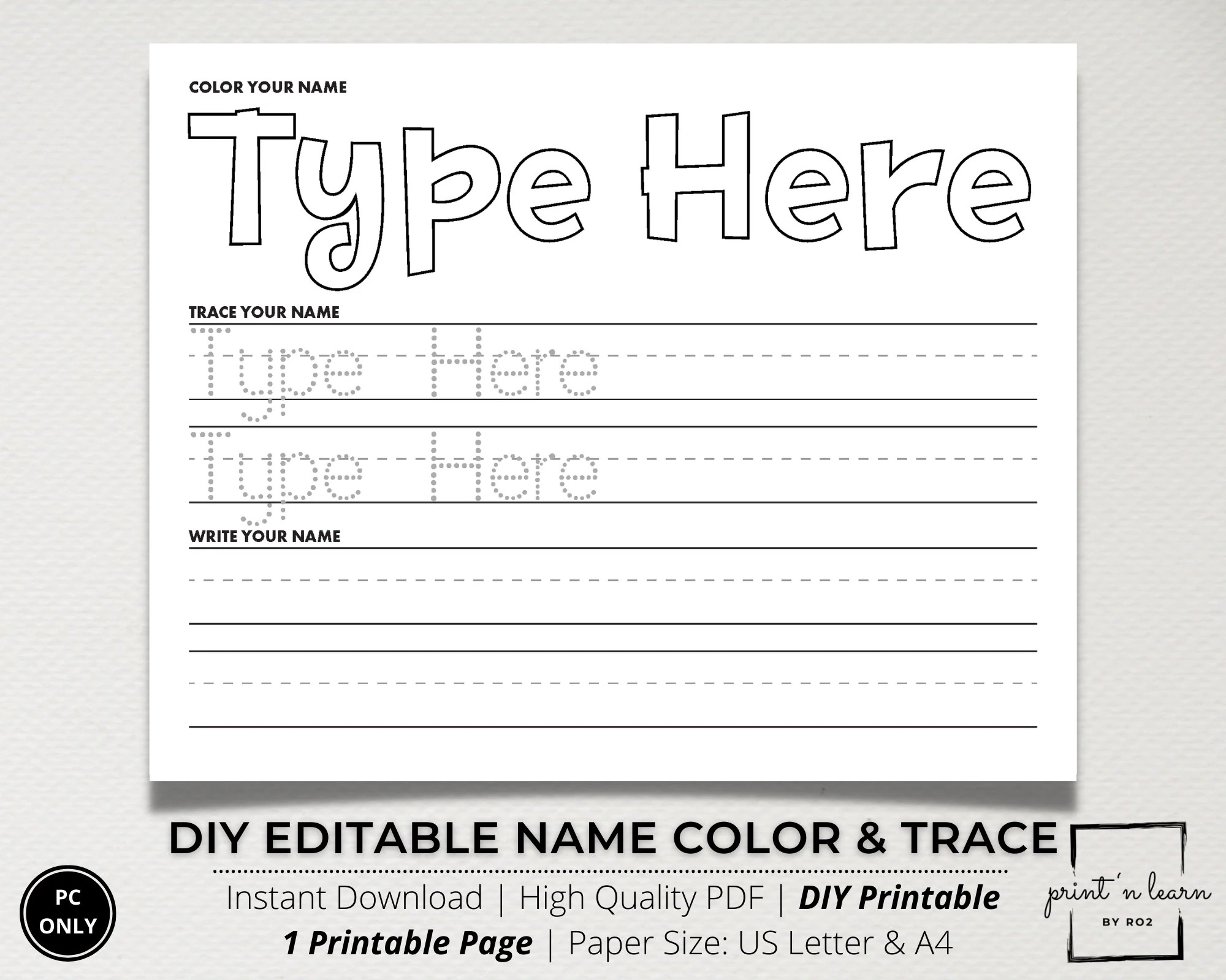 Learn To Write Your Name Printable Worksheets