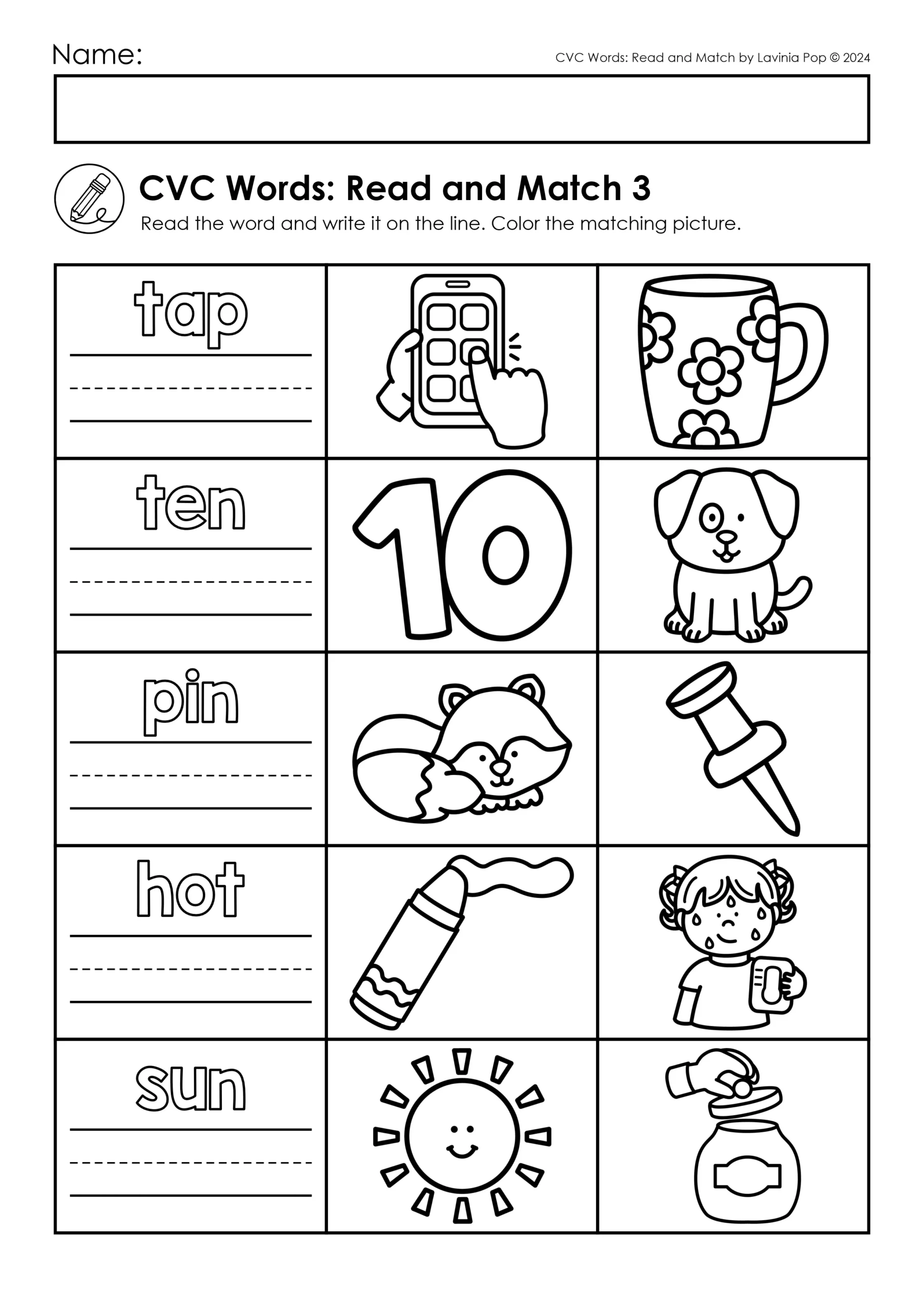 Read And Color Worksheets Free Printable