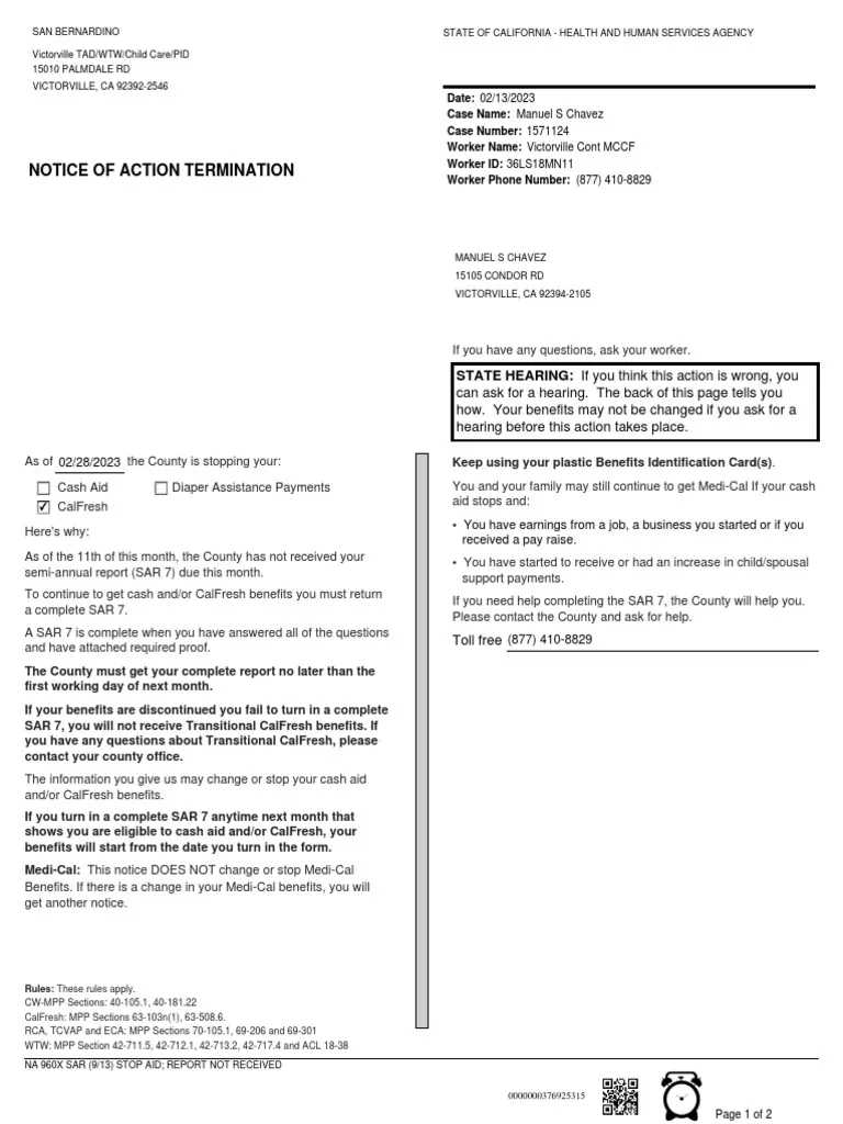 CW RCA CF SAR 7 Not Received PDF Child Support