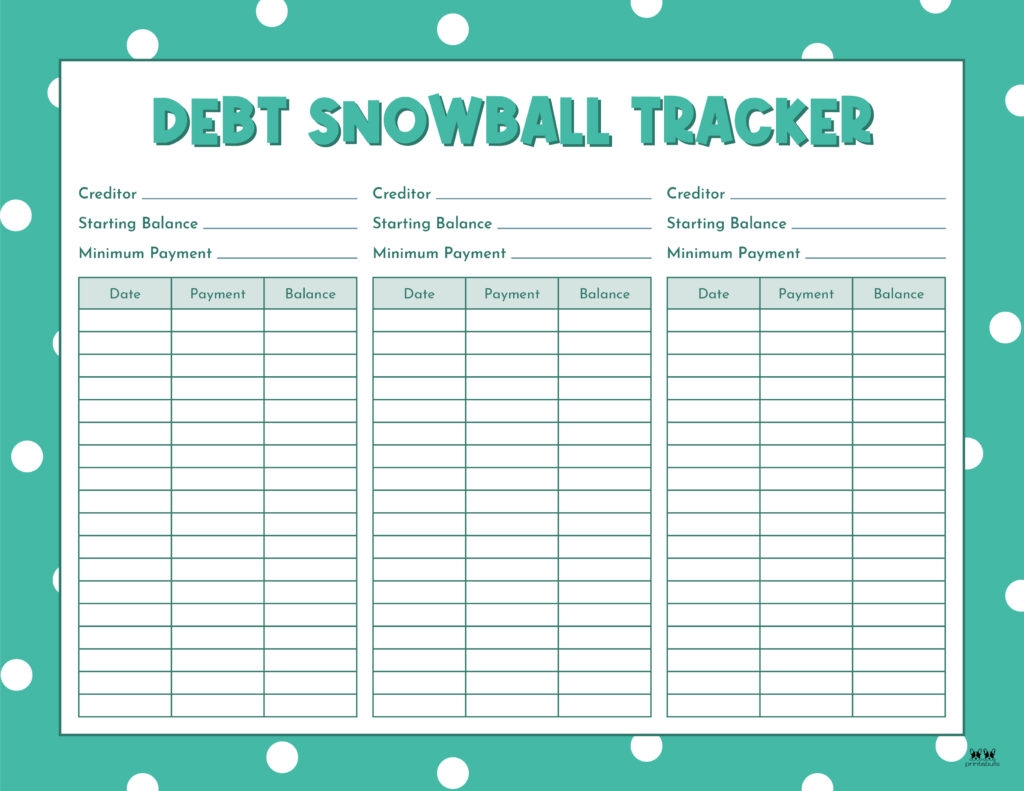 Debt Worksheet Printable Free