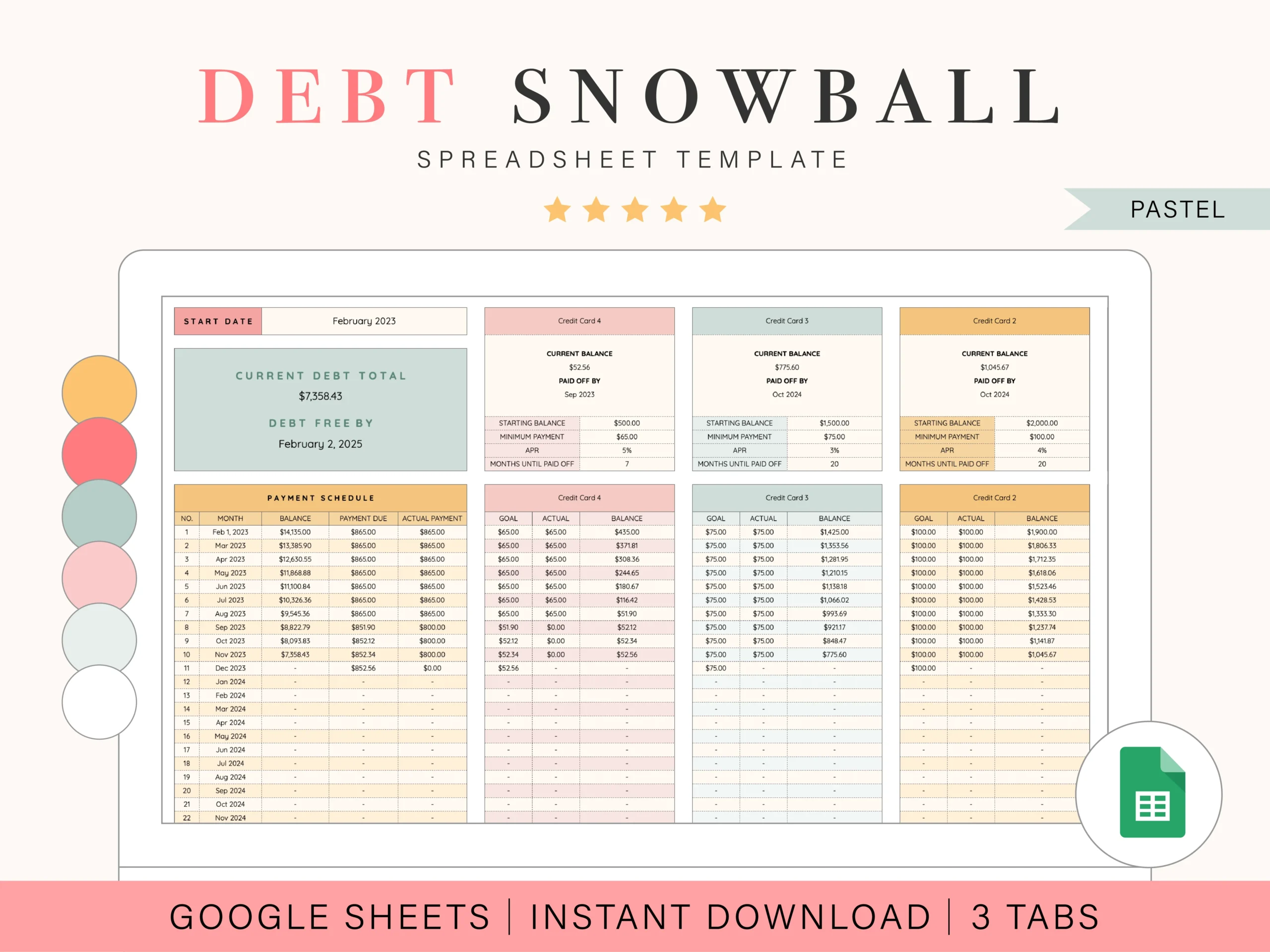 Debt Snowball Worksheet Printable