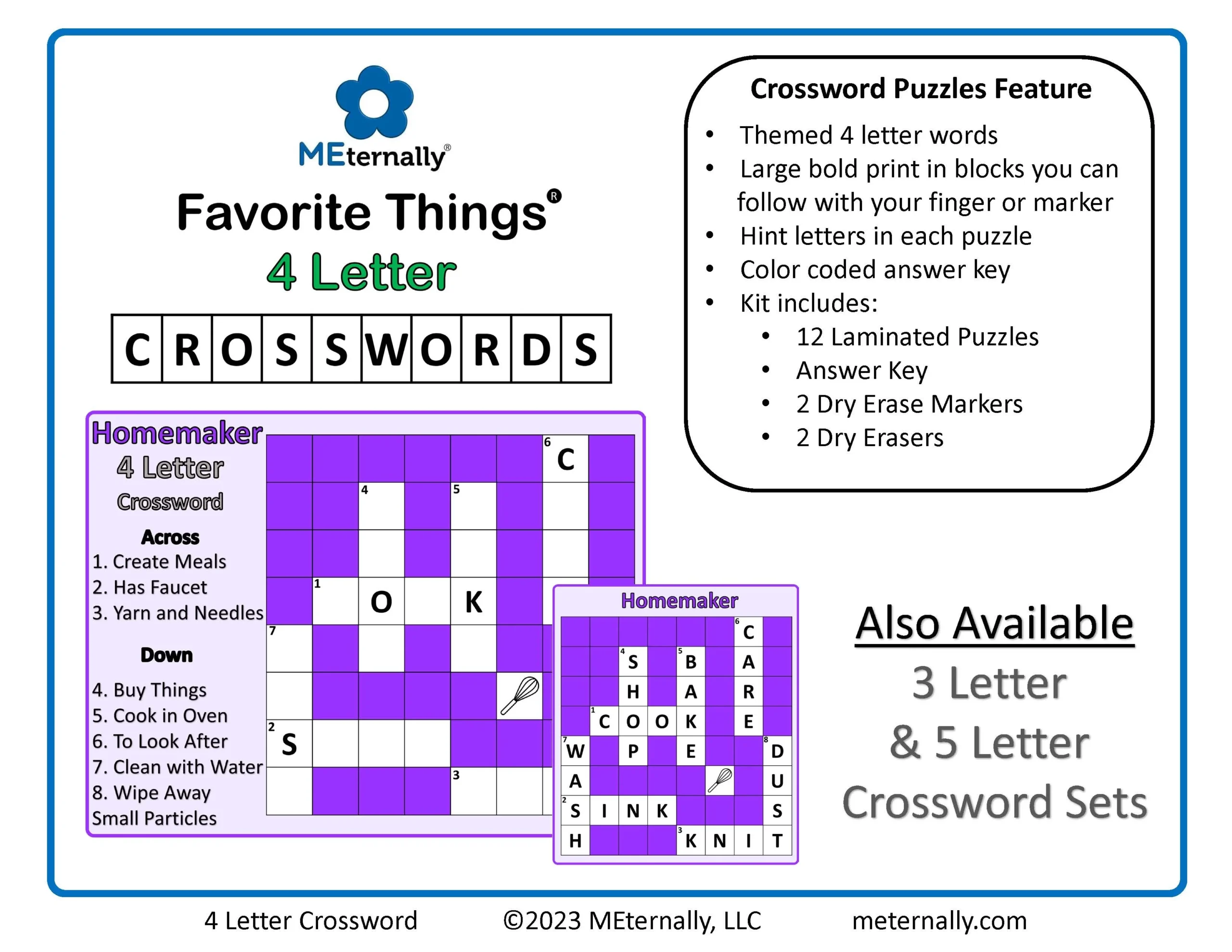 Digital Download 4 Letter Word Crosswords MEternally