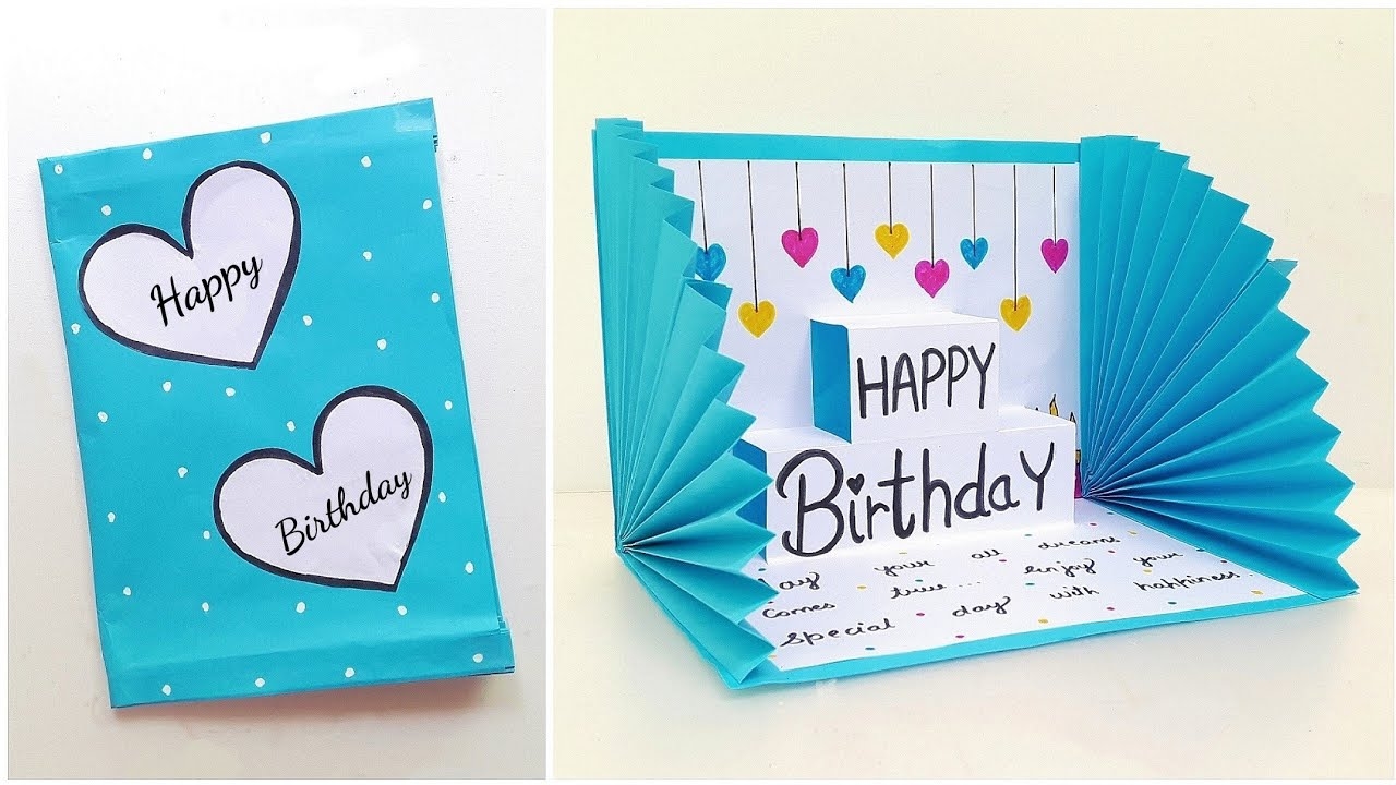 DIY Happy Birthday Card How To Make Birthday Greeting Card Easy Pop Up Birthday Special Card