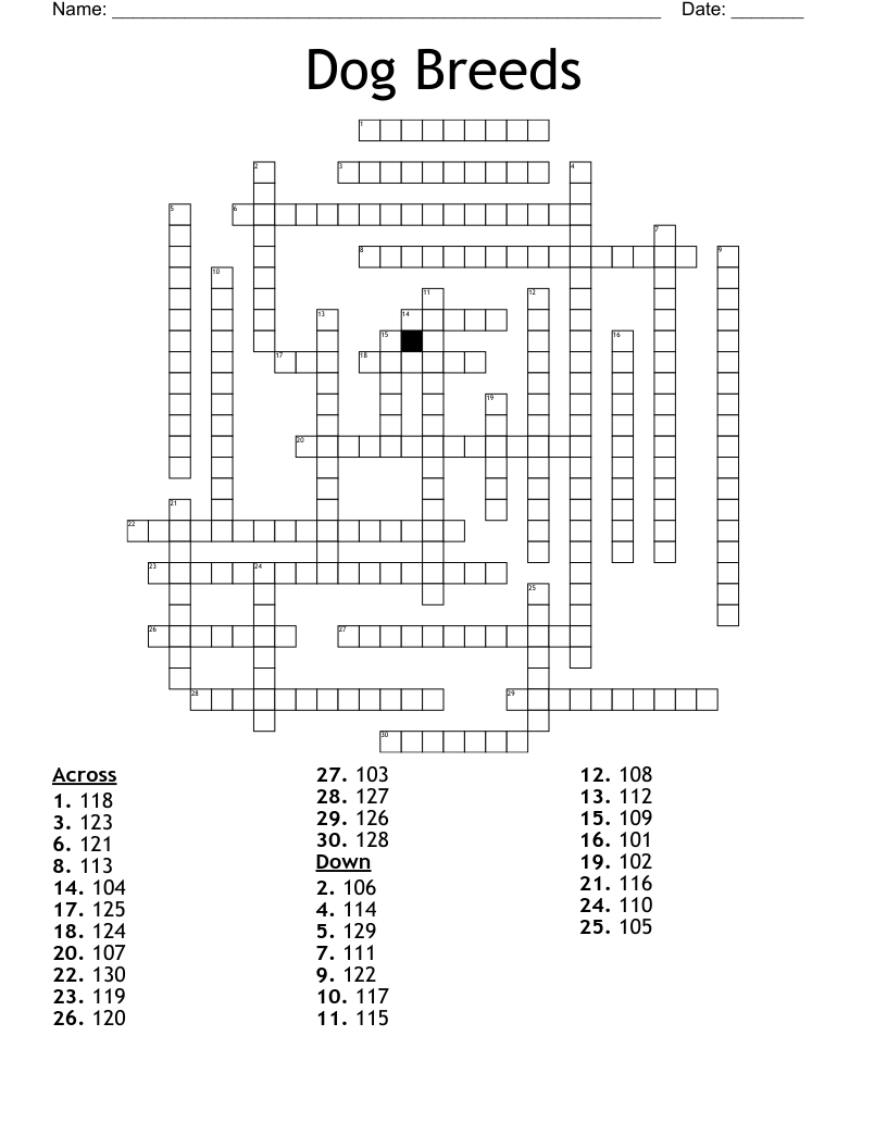 Easy Dog Crossword Puzzles Free Printable