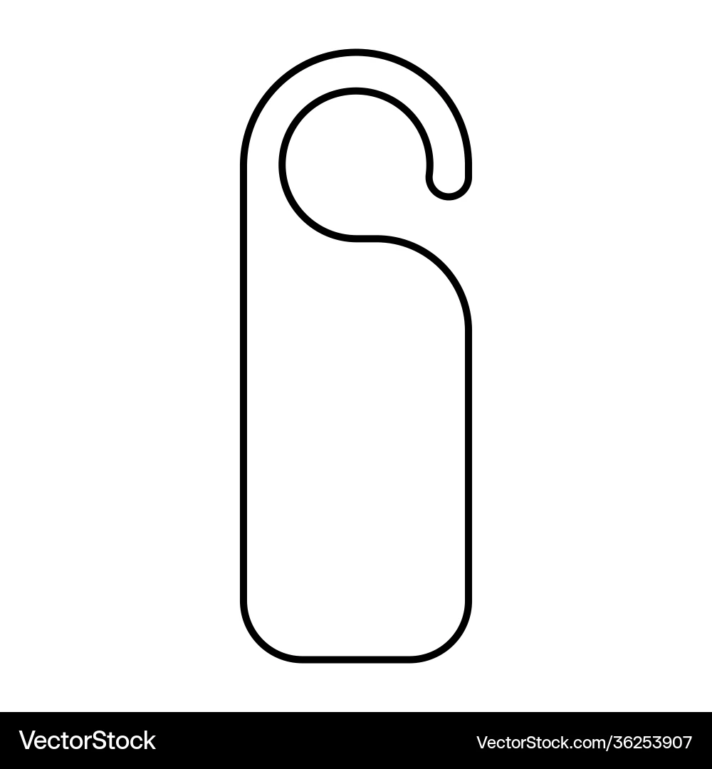 Door Hanger Template Outline Knob Do Lizenzfreie Vektorgrafik 