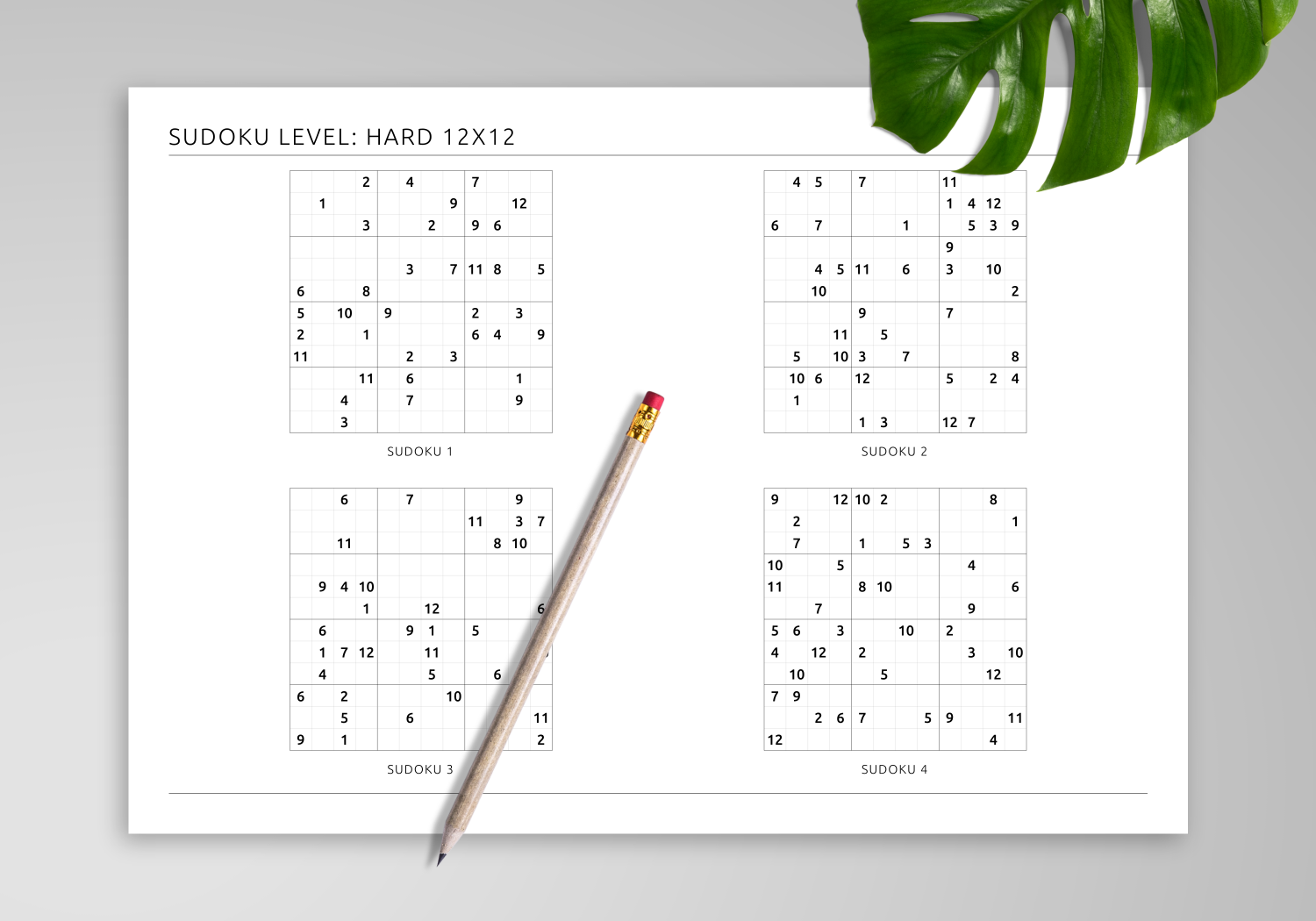 Online Free Printable Sudoku Puzzles 12x12
