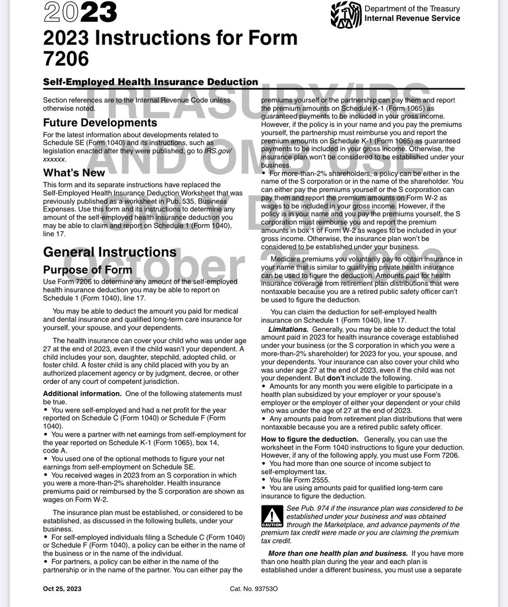 Draft Instructions To The New Form 7206 Were Released Last Week 