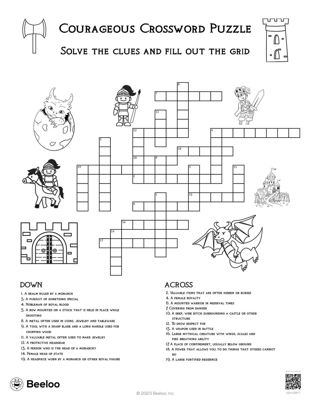 Dragon themed Crossword Puzzles Beeloo Printable Crafts And 