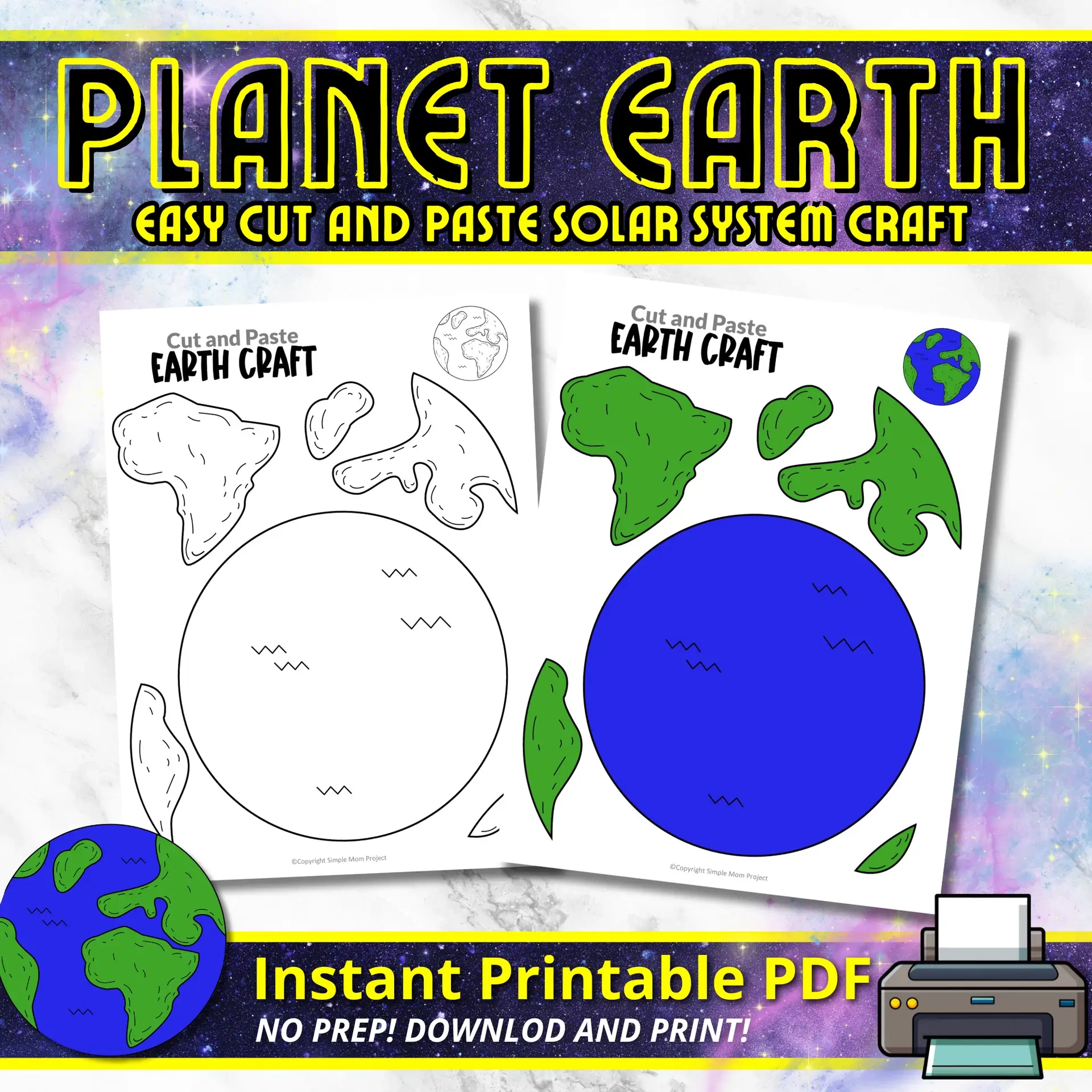 Planet Earth Template Printable