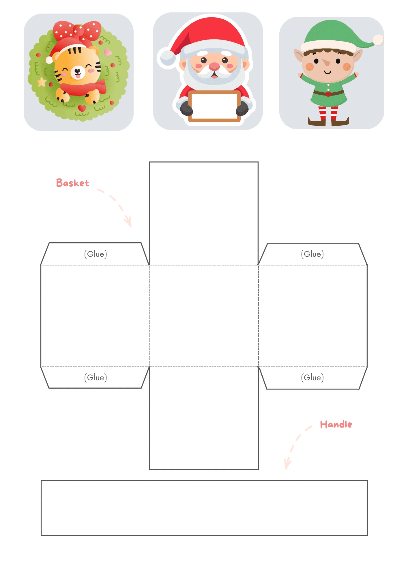Easy Christmas Basket Craft For Kids With Free Templates