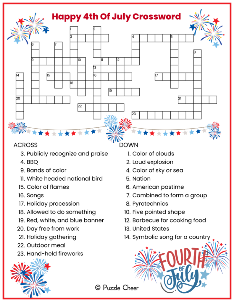 Usa Printable Crossword Puzzles
