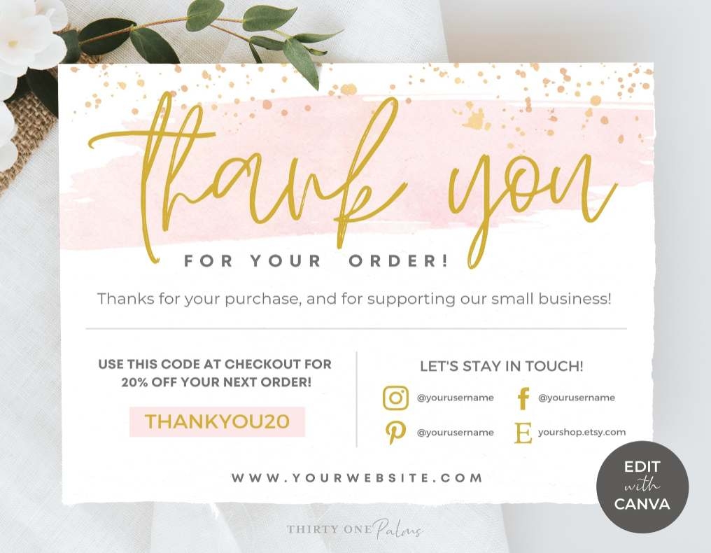 Thank You Card Template Printable
