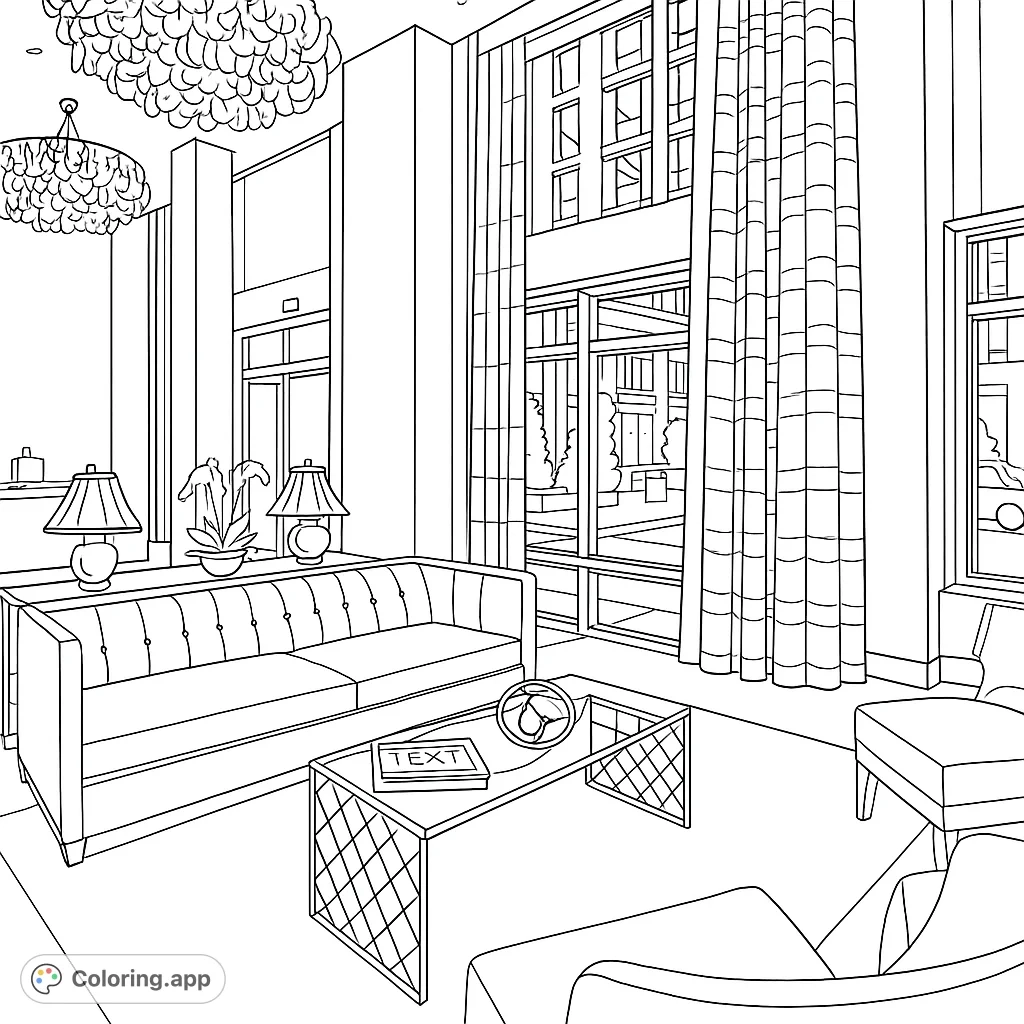 Elegant Lobby Interior Coloring app